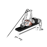 Animated demonstration of the cable lying extension pullover (with rope attachment)