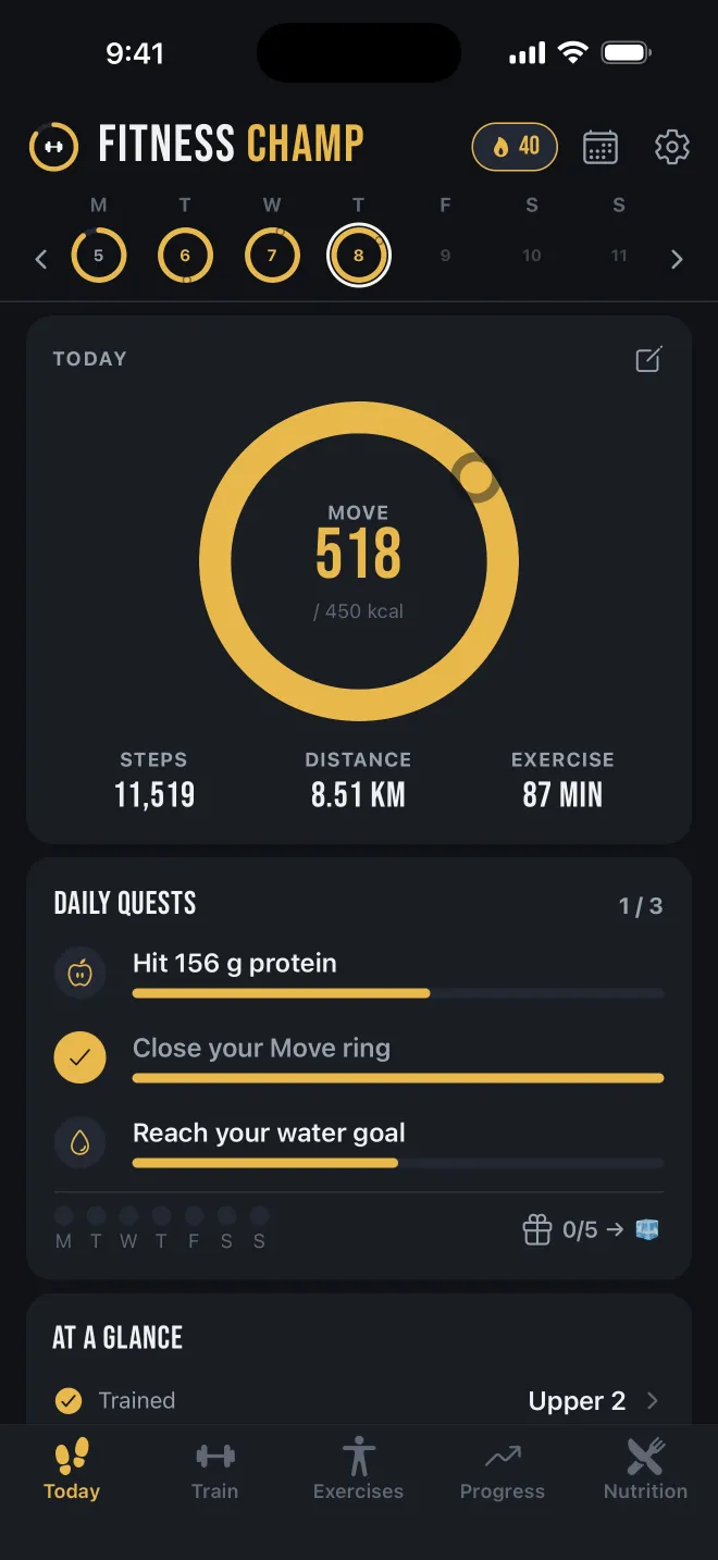 Today tab with the daily Move ring